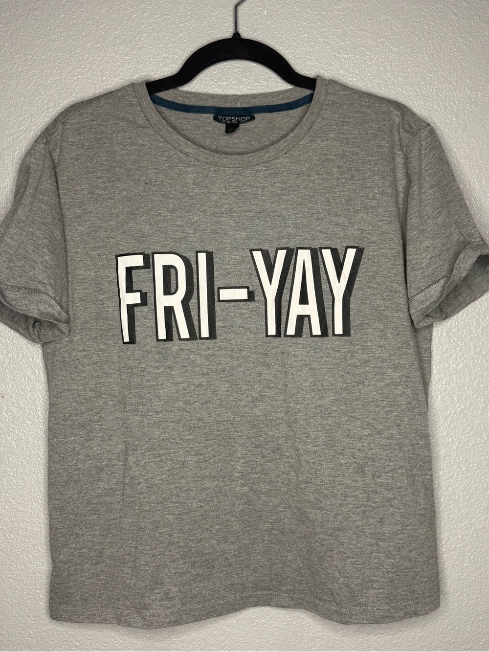 Topshop Grey 'FRI-YAY' Graphic Tee- 8